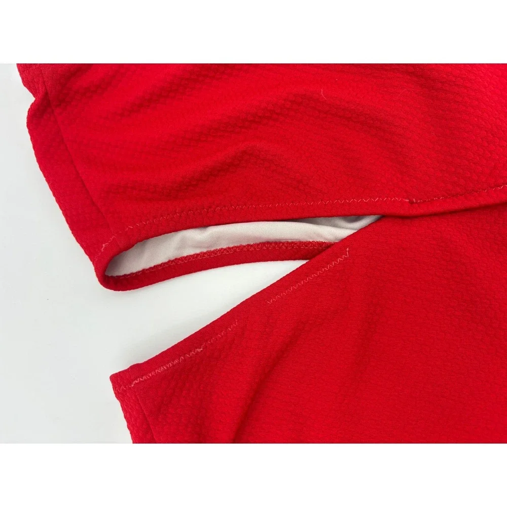 GIRLS RED SWIMSUIT One Piece Shoulder Scalloped 8 Bright Old Navy Gap Cutout